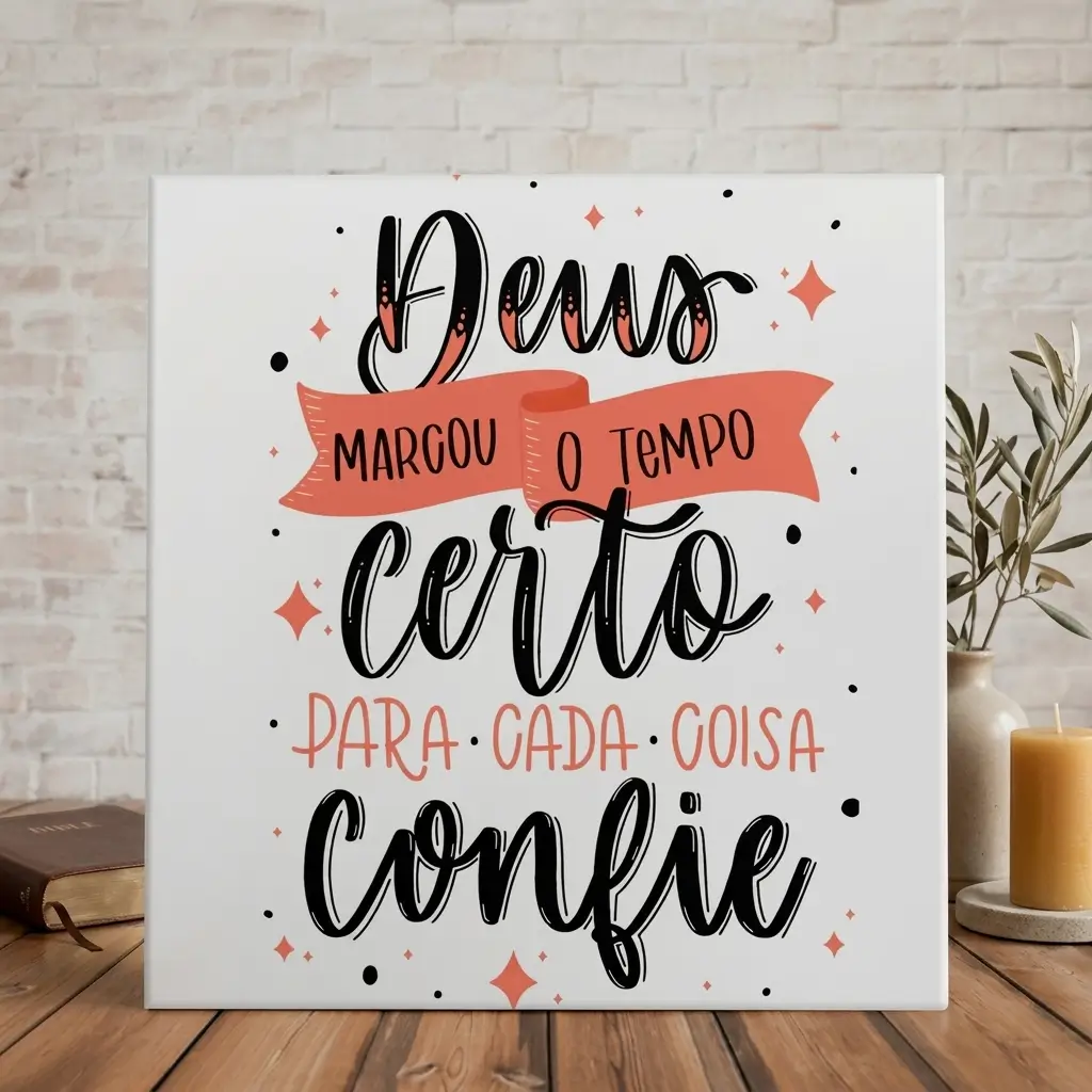 Azulejo Tempo Certo de Deus