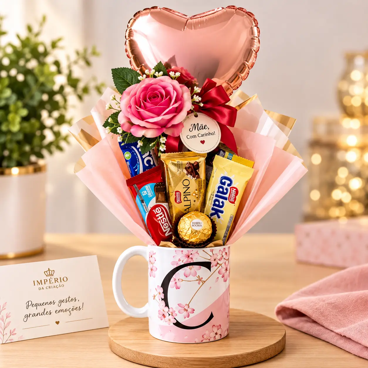 Cesta Presente Amor em Forma de Caneca