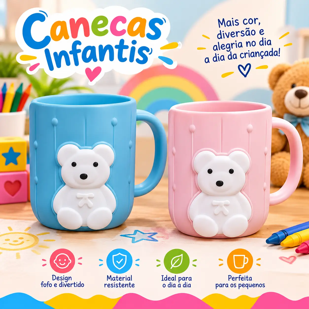Caneca Infantil Ursinho 🧸🧸🧸