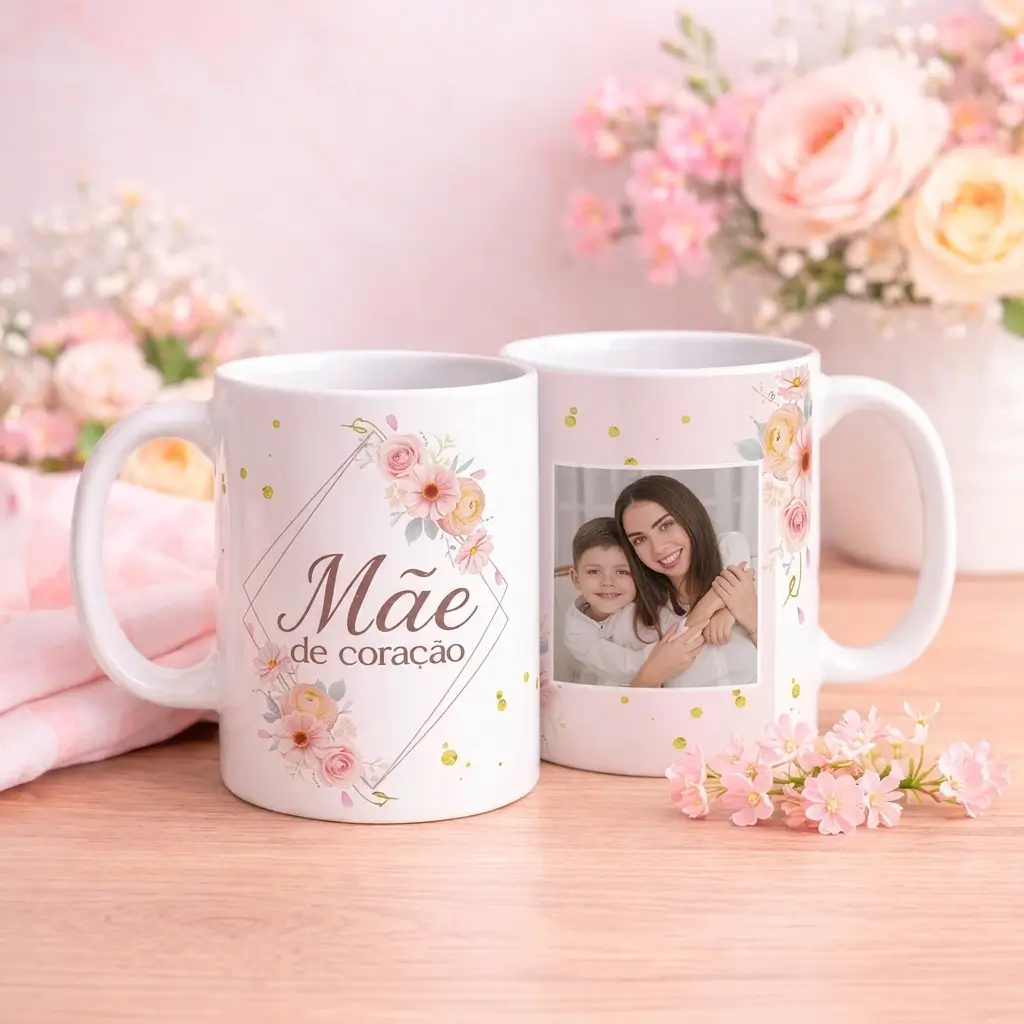 Caneca Dia Das Mães Mãe de Coração