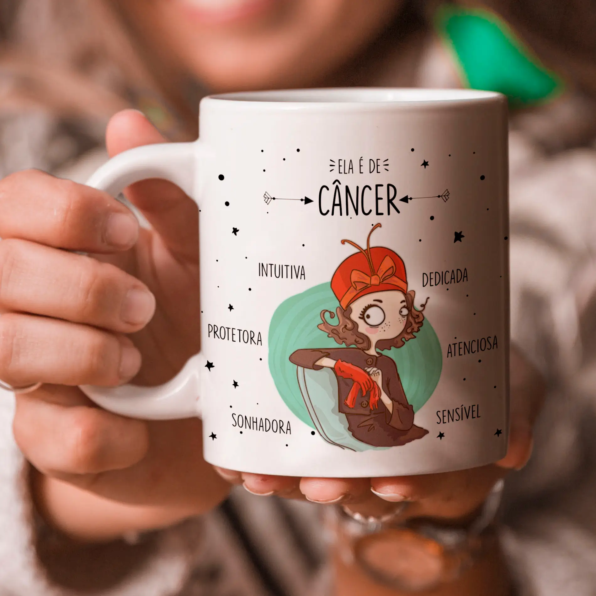 Caneca Ela é de Câncer