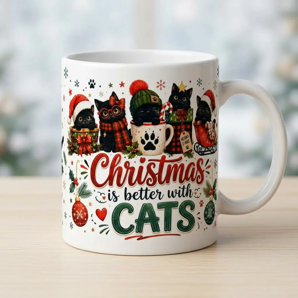 Caneca cats Christmas