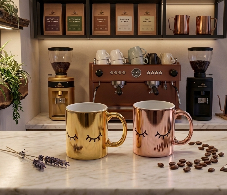 Caneca Cromada de Cerâmica - 325ml