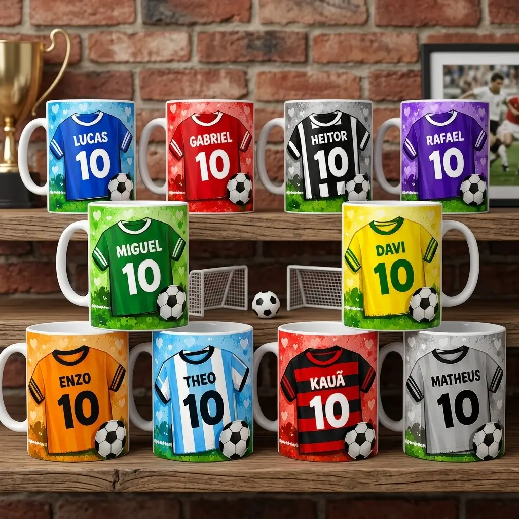 Caneca Futebol Infantil Personalizada ⚽⚽⚽
