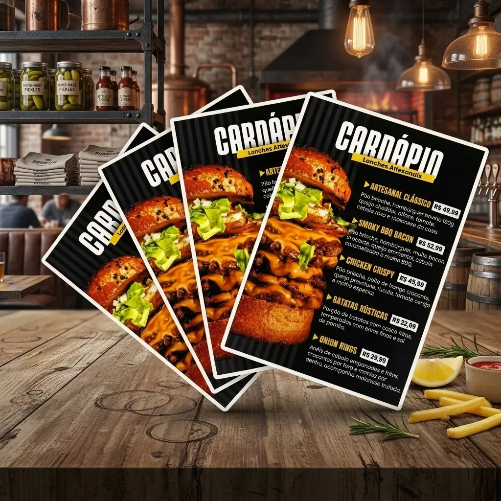 Cardápios Polaseal (Plastificação)   Personalizado Frente E Verso 20x30