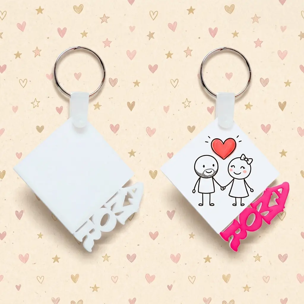 Chaveiro de Acrílico Amor 5x5cm