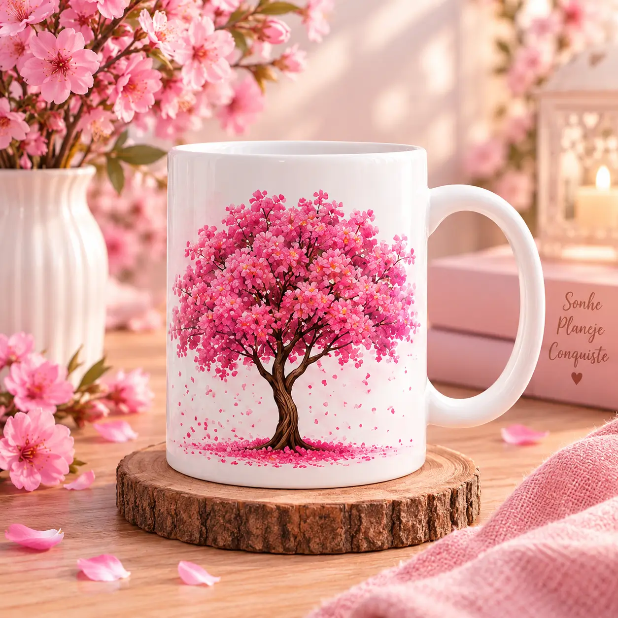 Caneca Floral Ipê Rosa