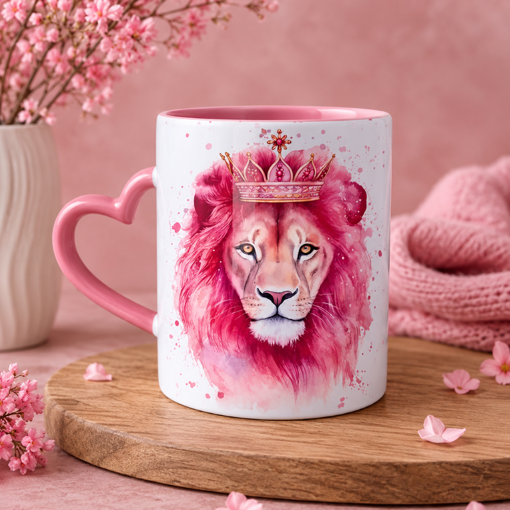 Caneca  Leão Rosa