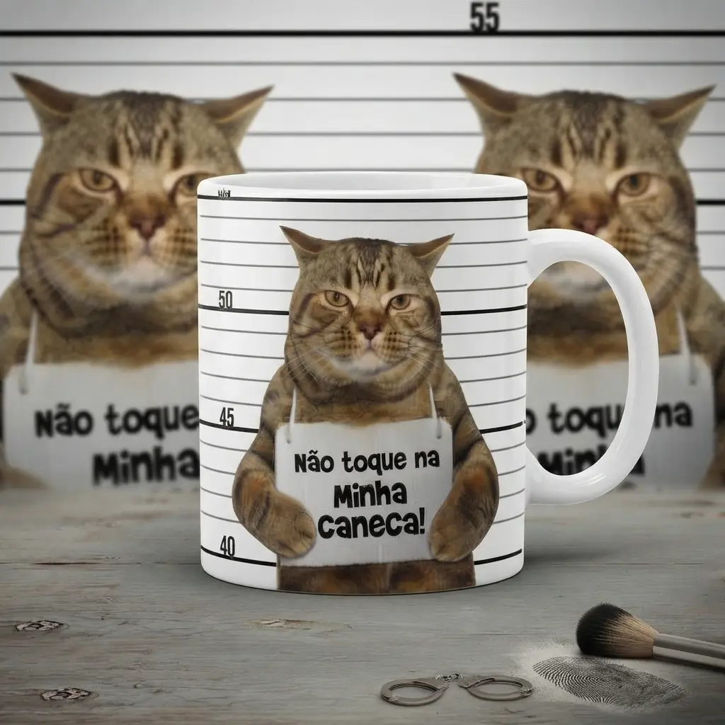 Caneca gatinho não mexa na minha caneca