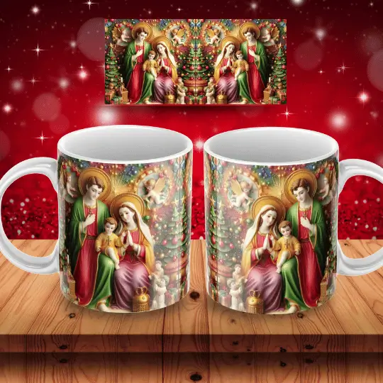 Caneca Sagrada Família Natalina 3 - Miniatura