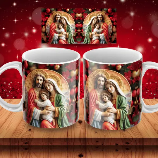 Caneca Sagrada Família Natalina 4 - Miniatura