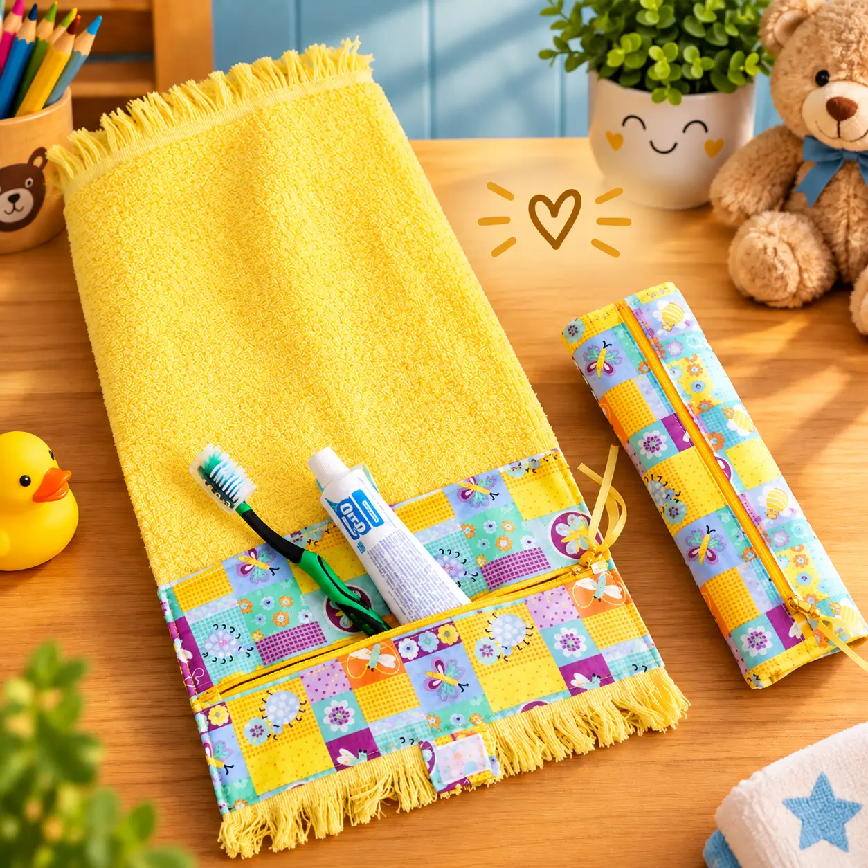 Toalhinha Infantil Com Bolsinho