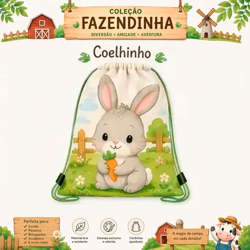 Mochila Personalizada Coleção Fazendinha - Variação