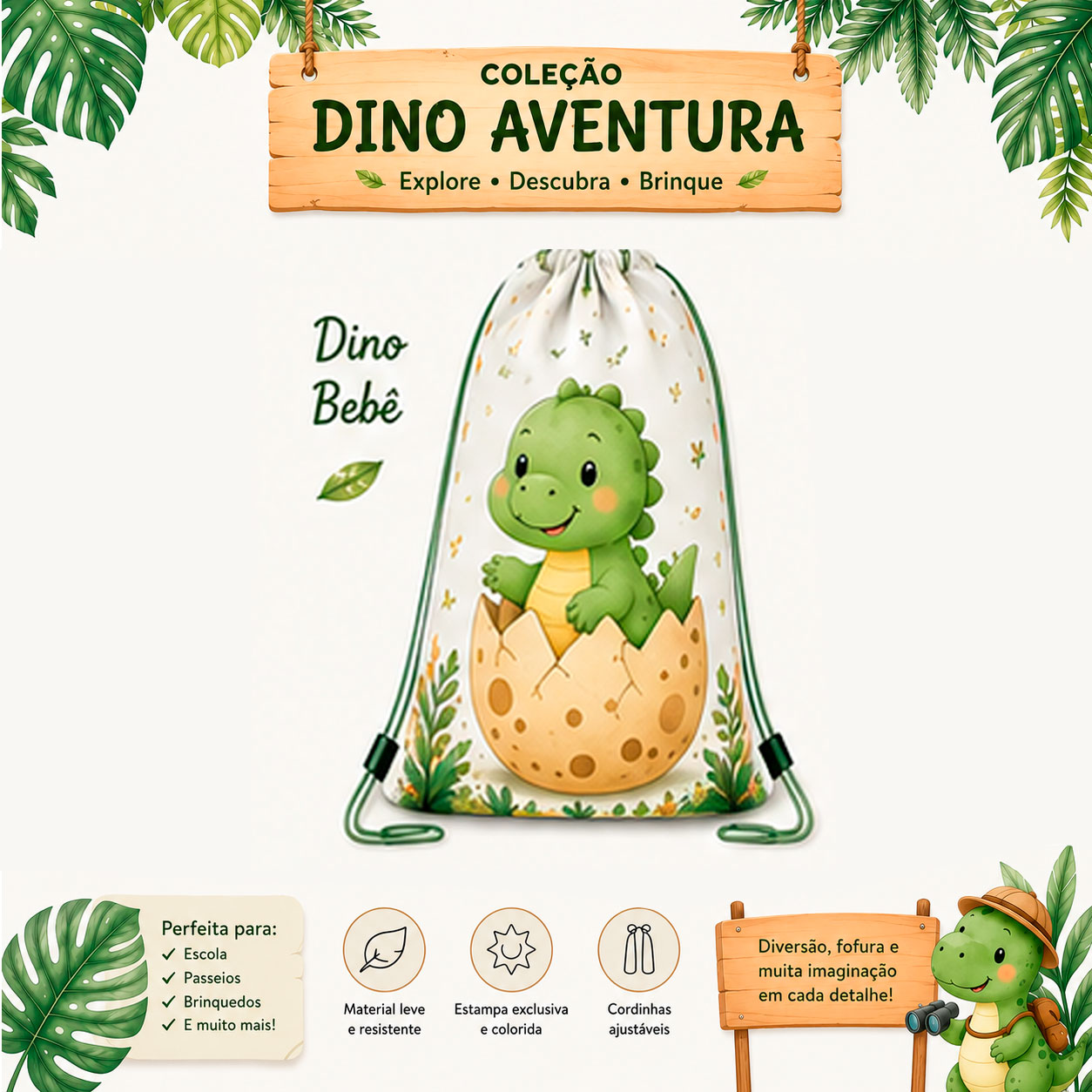 Mochila Infantil Coleção Dino Aventura - Variação