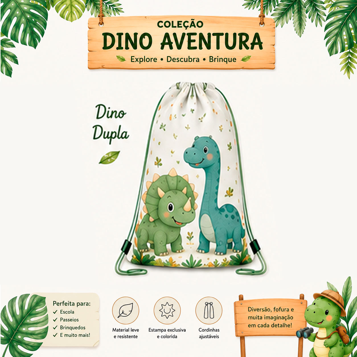 Mochila Infantil Coleção Dino Aventura - Variação