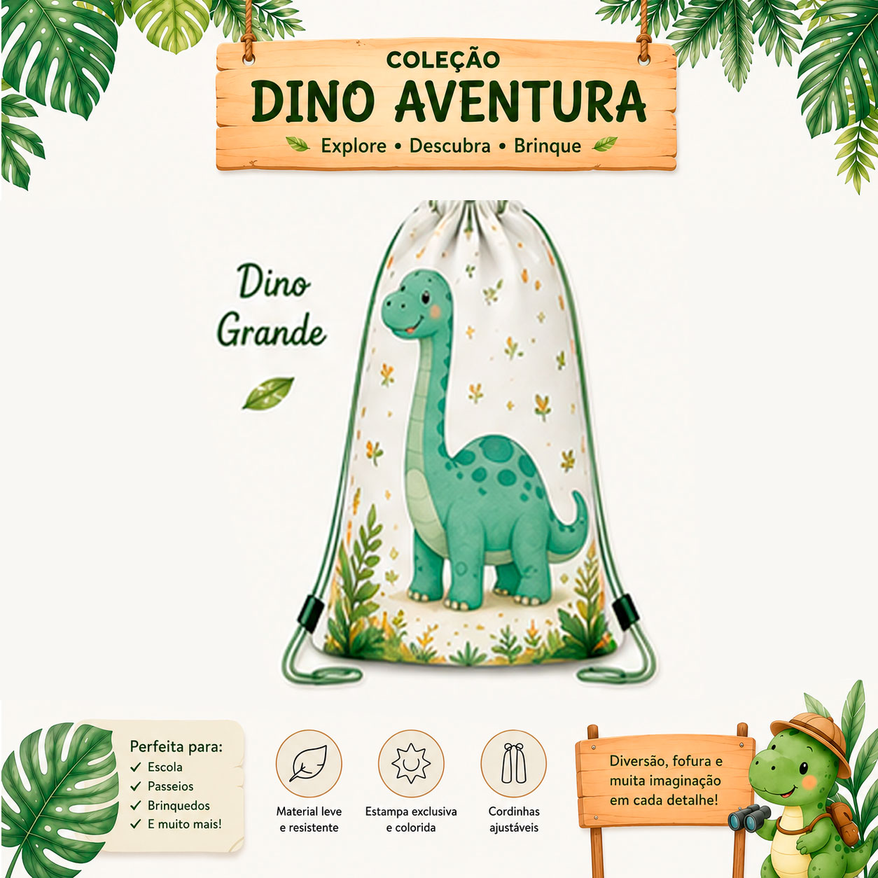 Mochila Infantil Coleção Dino Aventura - Variação