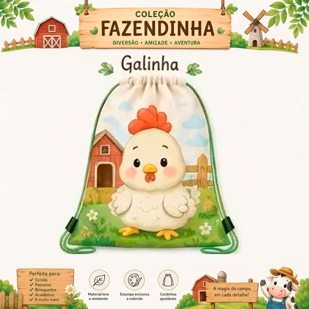 Mochila Personalizada Coleção Fazendinha - Variação