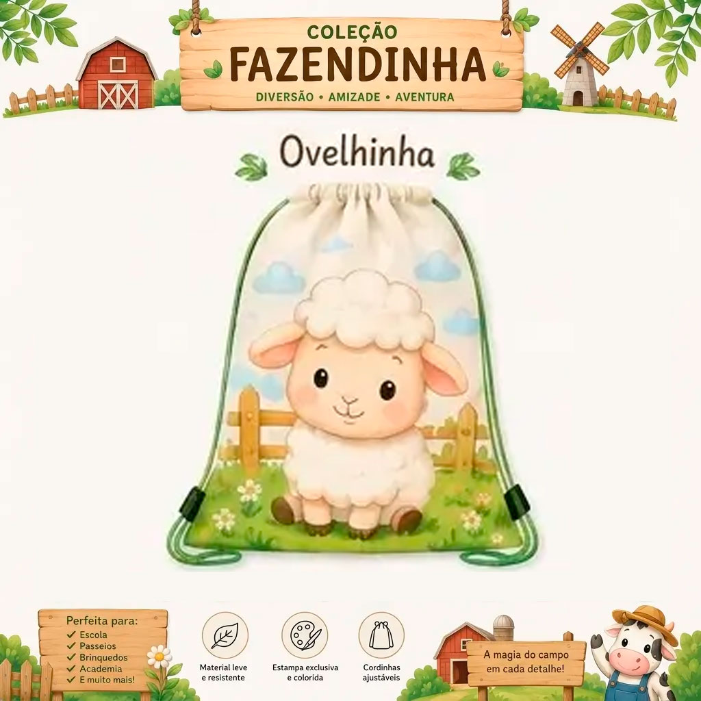 Mochila Personalizada Coleção Fazendinha - Variação