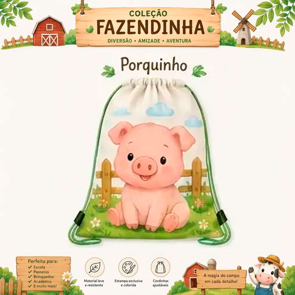 Mochila Personalizada Coleção Fazendinha - Variação